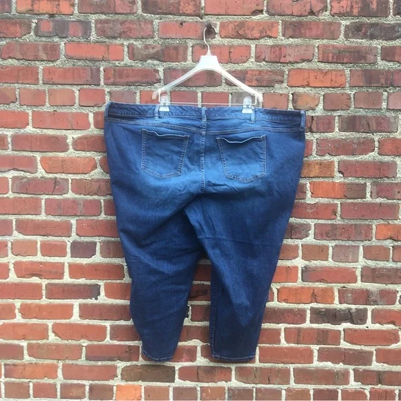 Torrid Skinny Crop Jeans Blue Denim Faded Dark Wash Whiskers Plus Size 30 R 30R - Picture 11 of 13